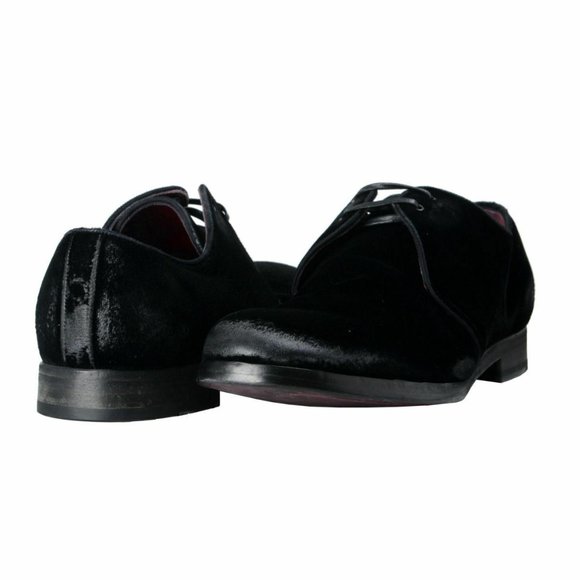 Dolce & Gabbana Men\'s Black Velour Leather Oxfords